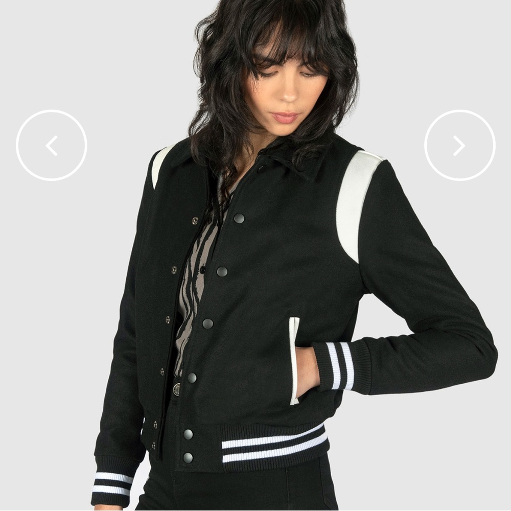 Straight To Hell - Jet Black Varsity Jacket